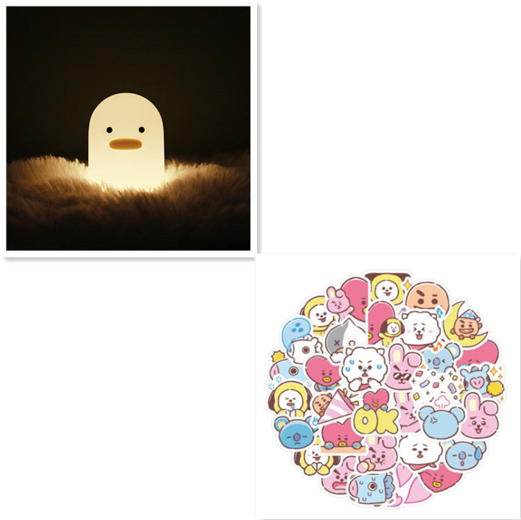 Nordique mignon belle bande dessinée terne canard Led veilleuse Silicone USB charge veilleuse vacances cadeaux enfants chambre chevet chambre