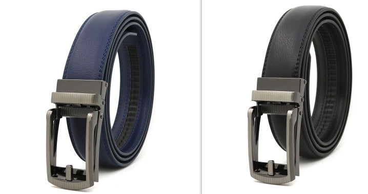 Men's Fake Needle Automatic Buckle Cowhide Belt - Detailed Sophistication