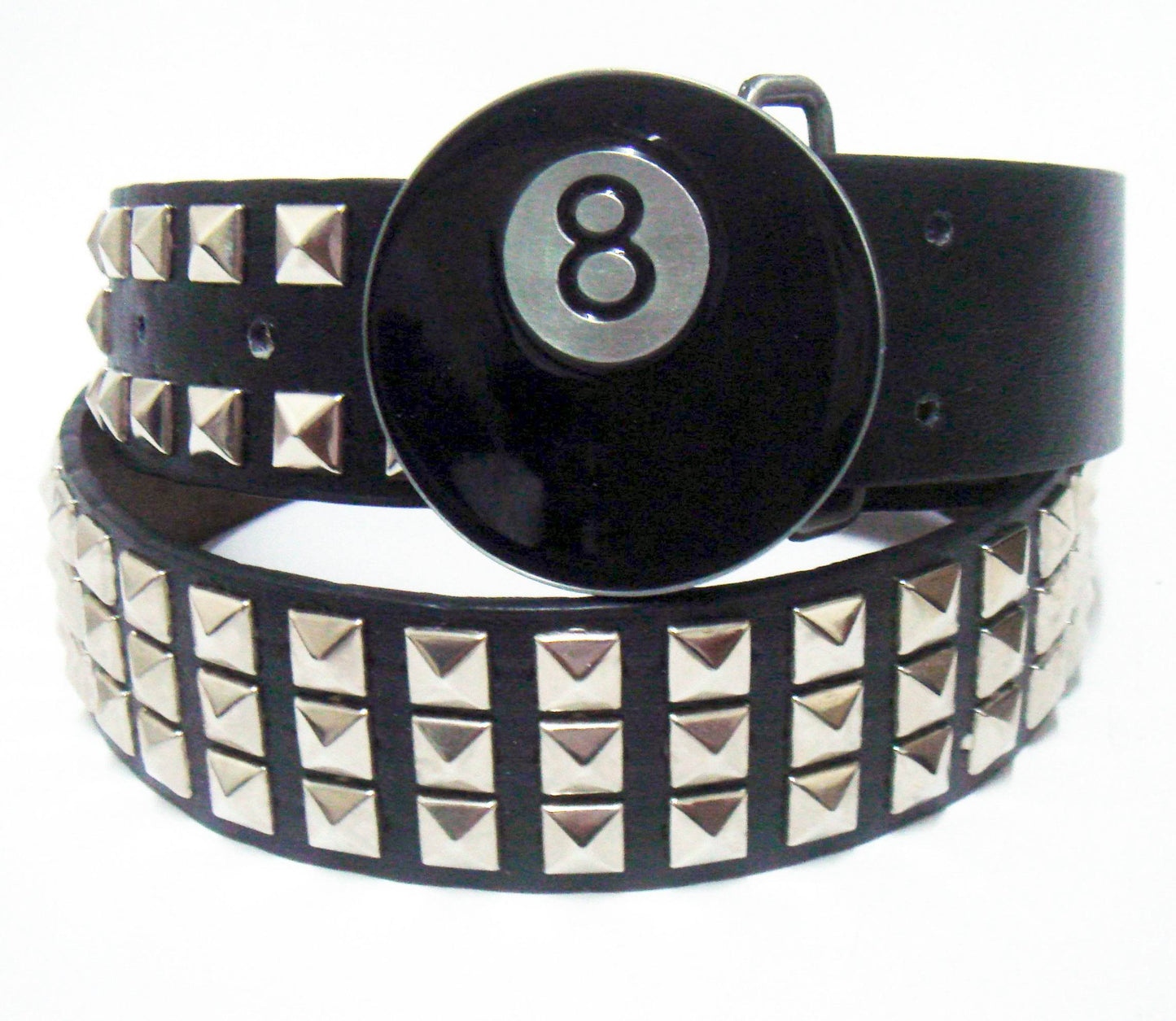 Men's New Black Graffiti Riveted Pant Strap Belt - Street Expression