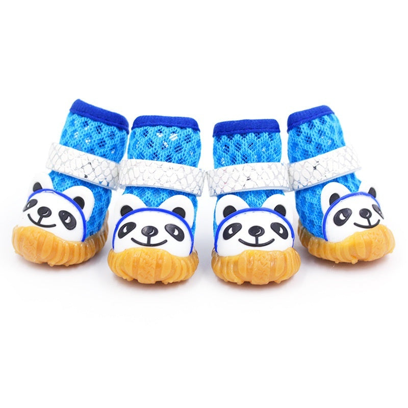 Pet Dog Breathable Mesh Shoes Soft One Pair Four