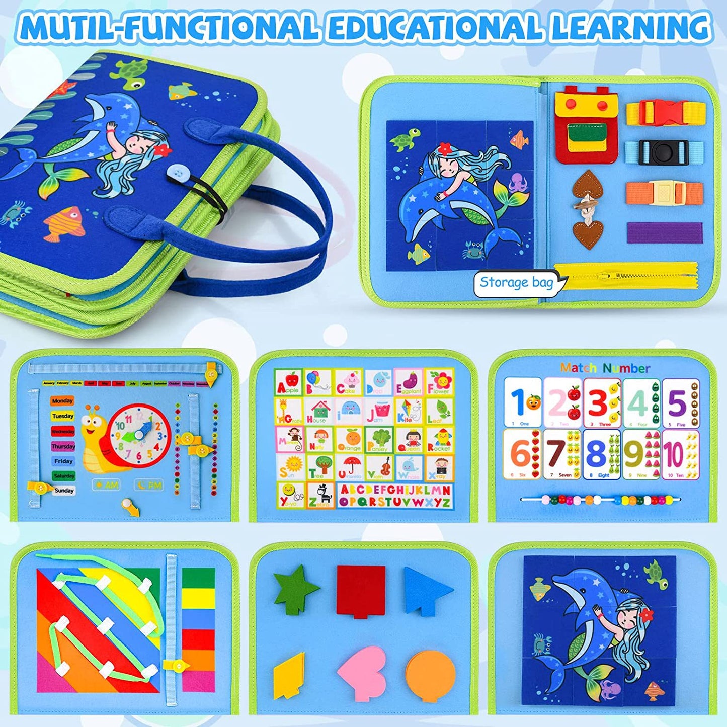 Planche d'apprentissage en feutre, jouets éducatifs pour l'éducation précoce