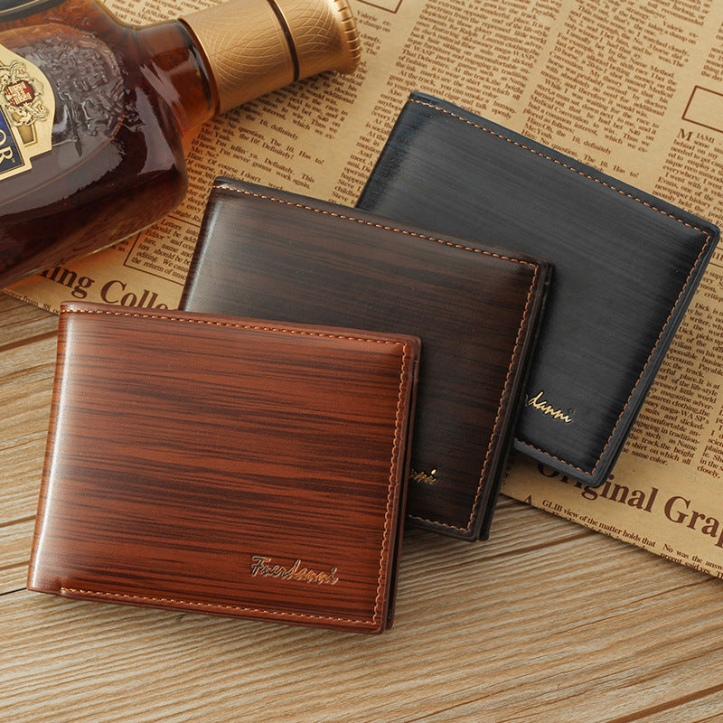 Portefeuille court pour hommes, portefeuille brillant