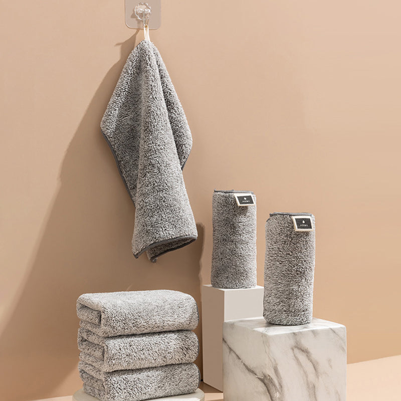 Serviette en charbon de bambou de style japonais, torchon en fibres fines