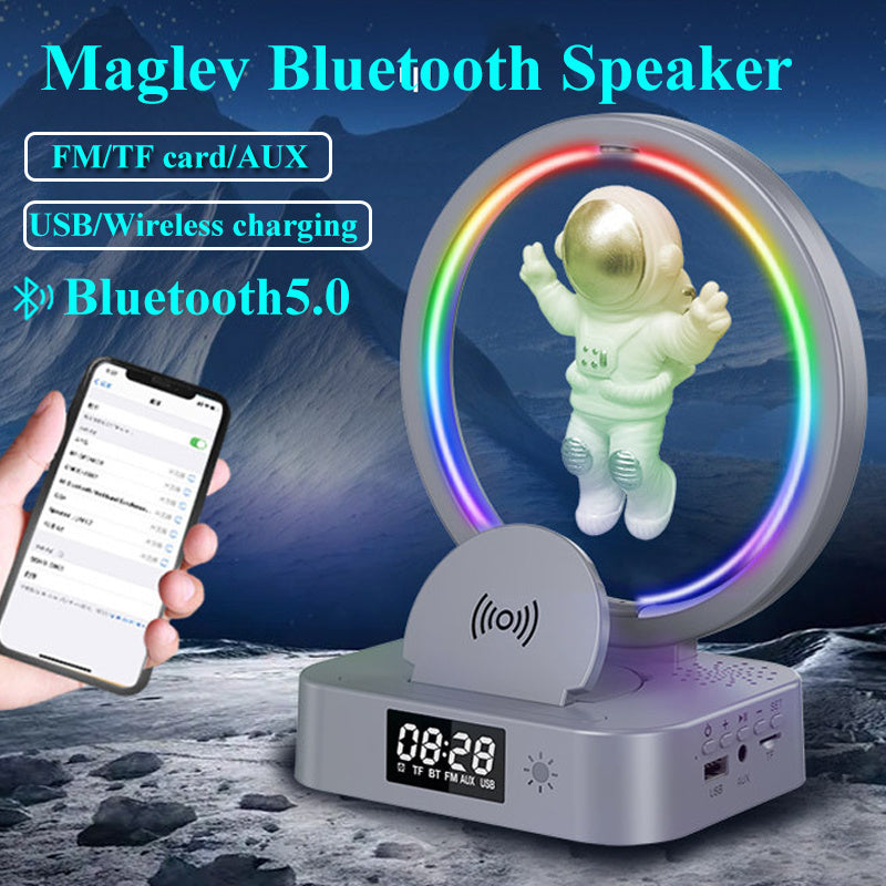 Magnetisk levitation Bluetooth-högtalare Astronaut Hem RGB Mini Radio TWS Ljudbox Utomhus trådlös subwoofer TF AUX USB