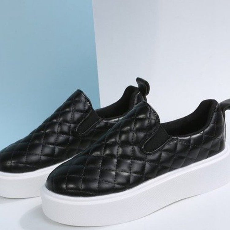 Women's Ins Plaid Platform Flat Shoes - European Style 1-3cm