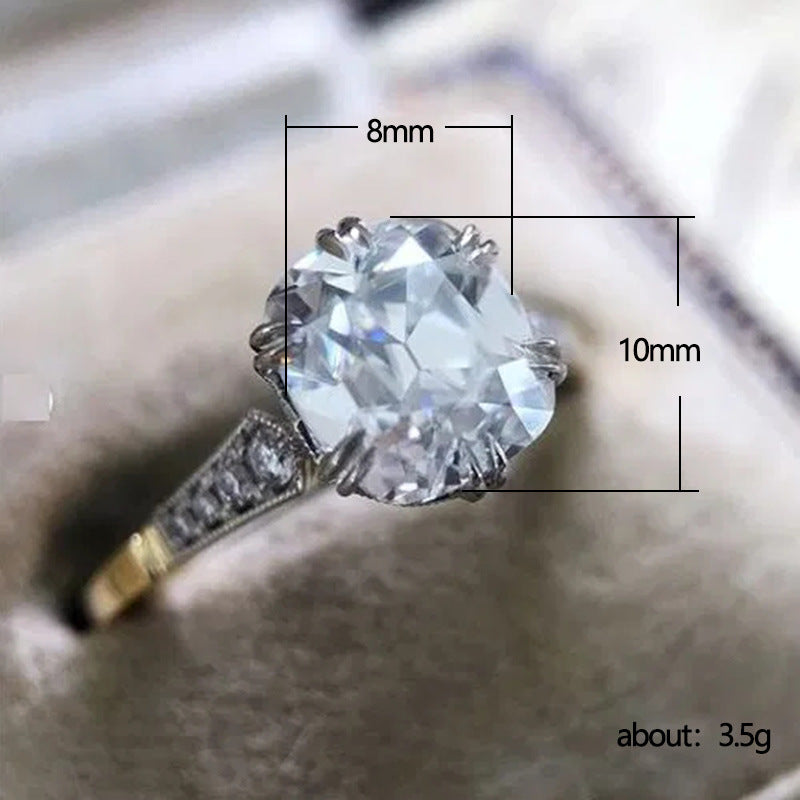 Bijoux à main en laiton plaqué, bague pour femmes en Zircon bicolore