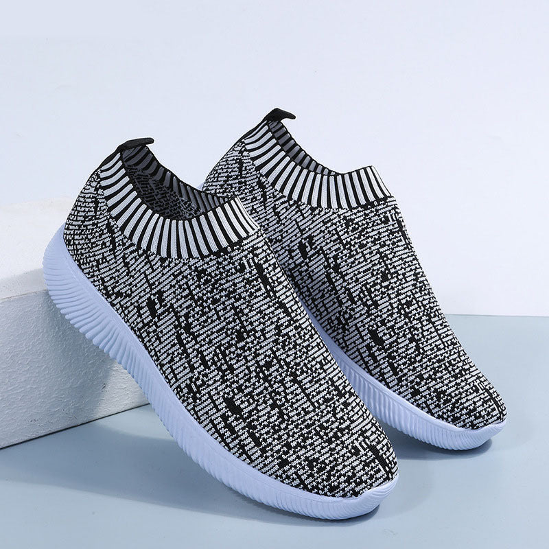 Stripe Knit Sock Sneakers - Unisex Athletic Flats - Versatile Collection