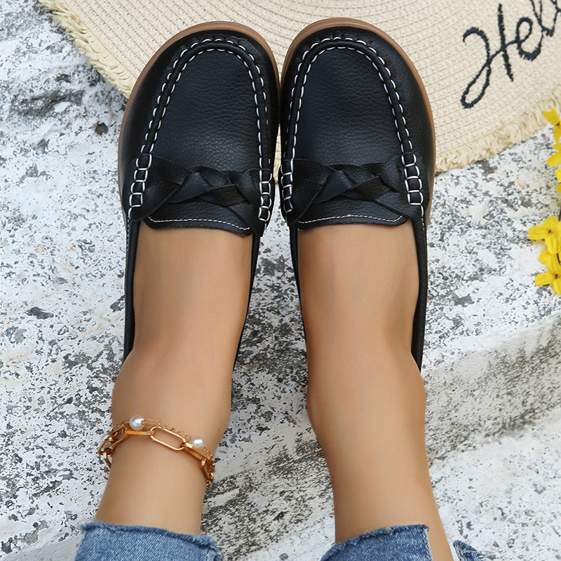 Dam Flats Shoes Weave Design Mjuka vårsommarskor