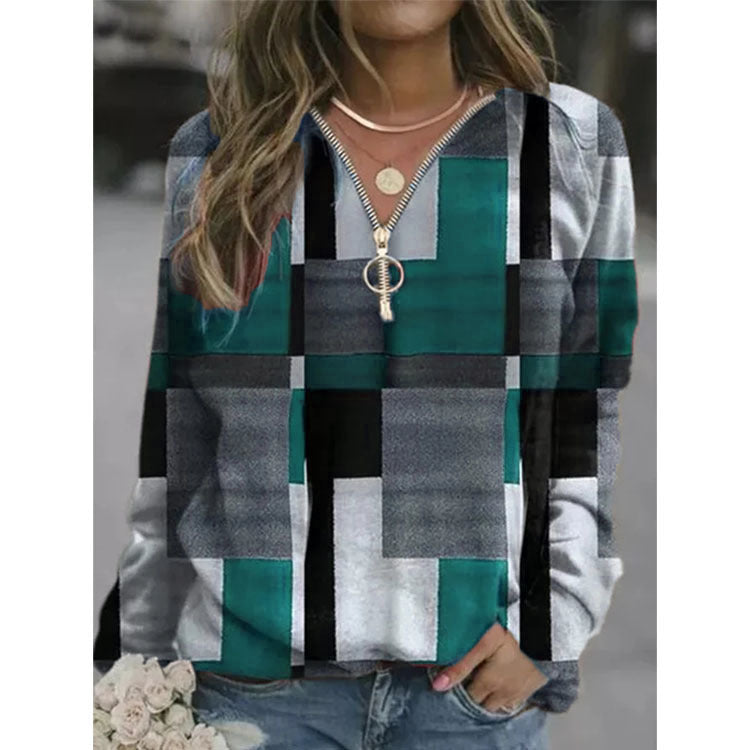 Stylish Women's Tops - Checkered Sweaters & Fleece Jackets