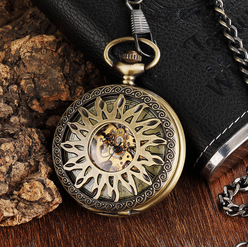Vintage Men's And Women's Engraved Hollow Automatic Mechanical Pocket Watch - Timeless Intricate Sophisticated Durable Unisex