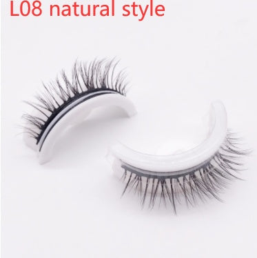 Återanvändbara 3D Mink Lashes naturliga falska ögonfransar Självhäftande falska limmar fria lass Makeup ögonfrans Extens Silk ögonfransar