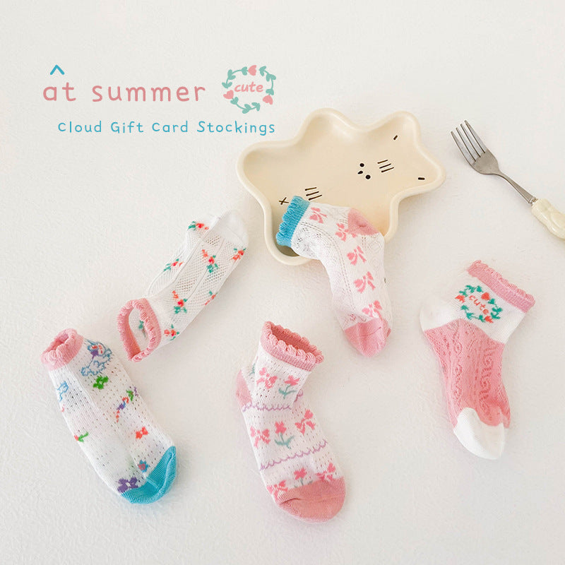 Cotton Bubble Mouth Lace Girls Socks
