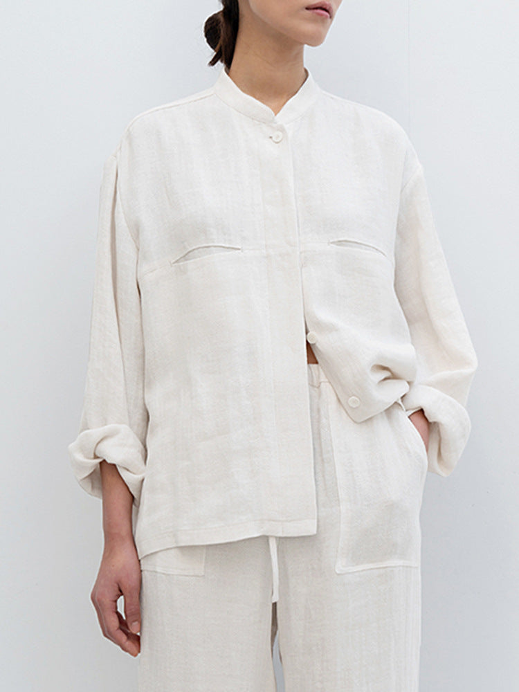 Elegant Autumn Linen Shirt for Women - Versatile & Stylish