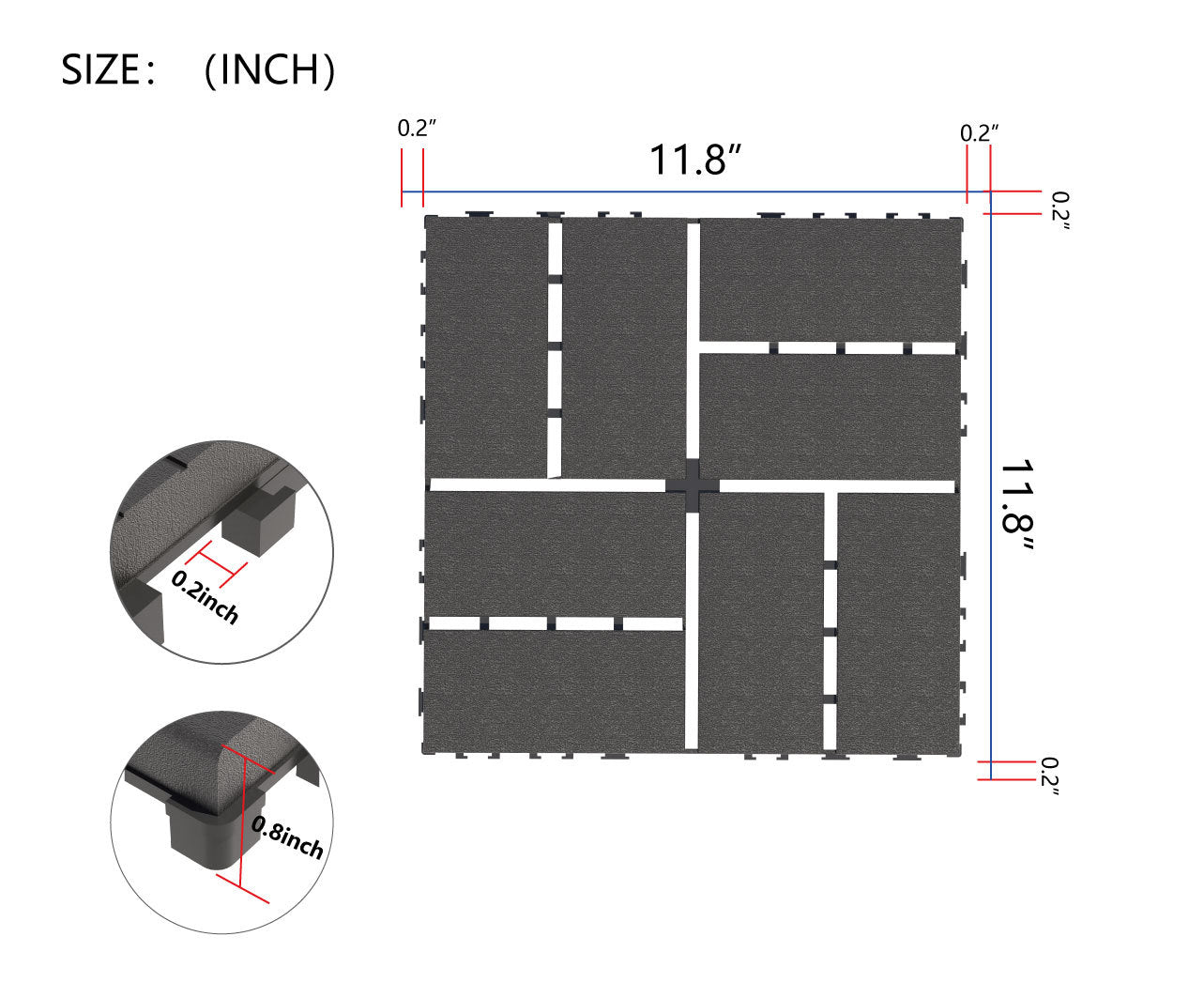 Waterproof, Wear-resistant, DIY Assembly, Garden, Courtyard, Balcony,plastic Flooring