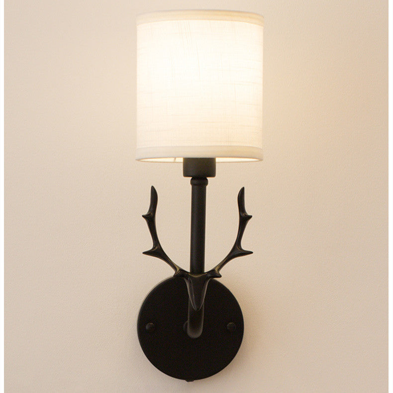 Modern Bedroom Hallway Wall Lamp Iron Antlers Living Room Hotel Lamps
