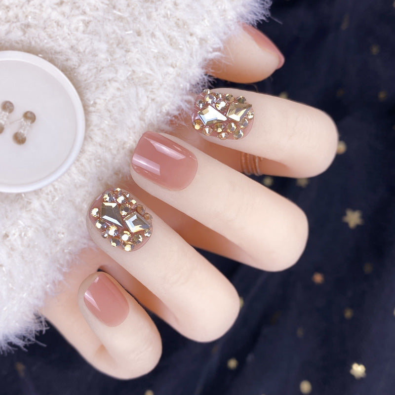 Champagne Gold Diamond Manicure Patches - ZD-101 Design | 24 Pieces 30g Set
