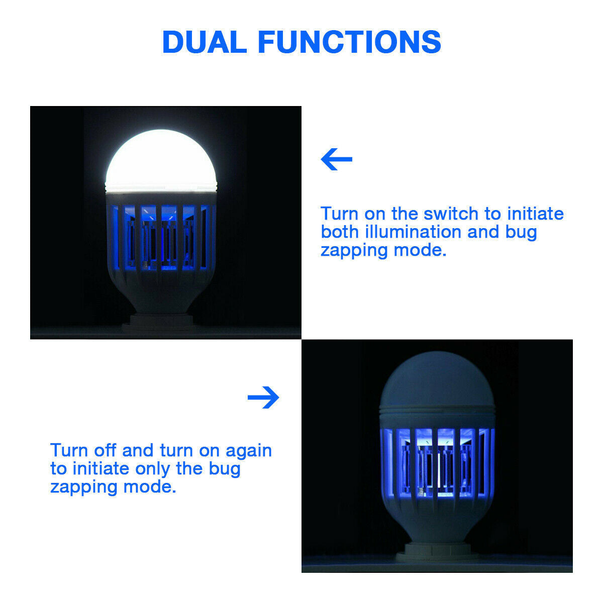 Bug Zapper ampoule moustique lampe piège à mouches tueur intérieur extérieur insecte E26 E27