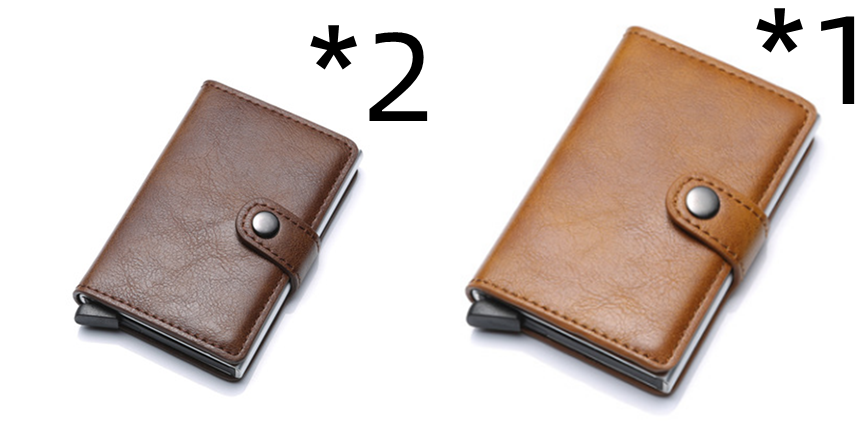 RFID Stöldskydd män Vintage plånbok aluminium metall handväska Läderfodral