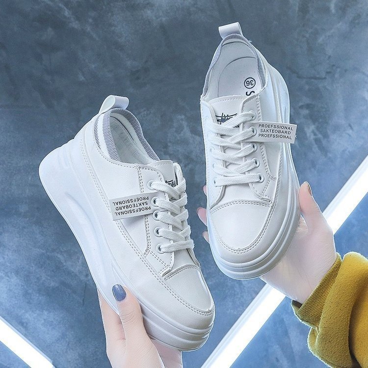 Mode Sport Höga Casual Skor Vita Skor Dam