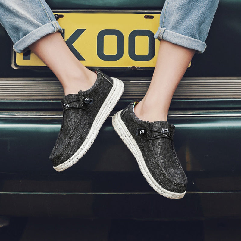 Män Loafers Mode Canvas Skor