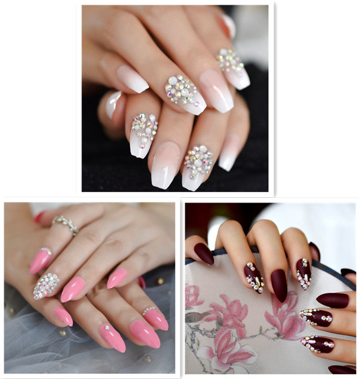 Professional Metal Press-On Nails - Women's High-Quality Collection | Realistic Shape Easy Clean
