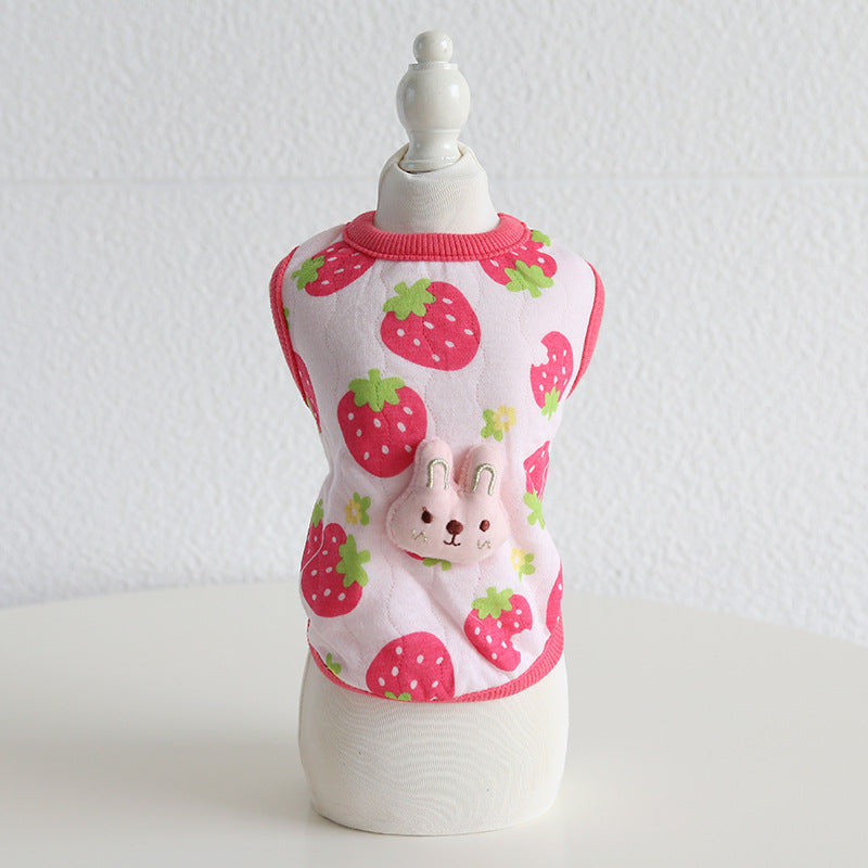 Vêtements pour chiens de lait à tête d'animal à carreaux à la mode