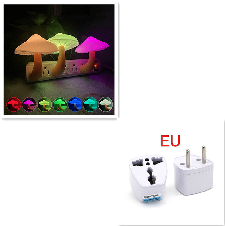 Lampe LED à prise murale en forme de champignon, prise ue US, blanc chaud, capteur de contrôle de la lumière, lumière de chambre à coucher, décoration de la maison