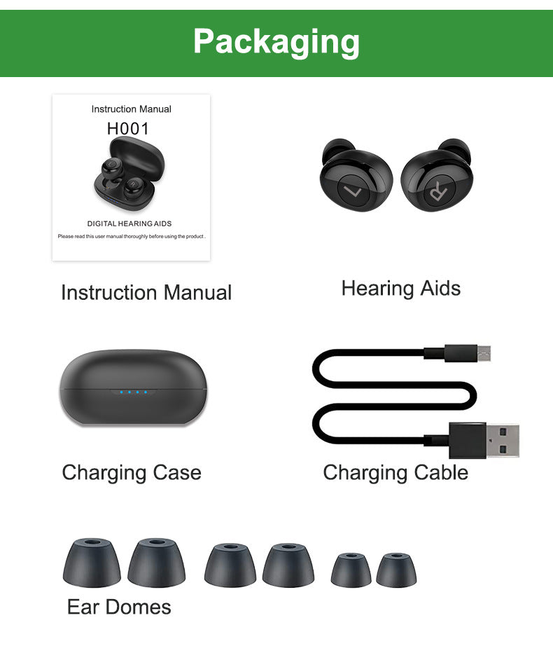 H001 Uppladdningsbar Bluetooth Digital Headset Ljudförstärkare