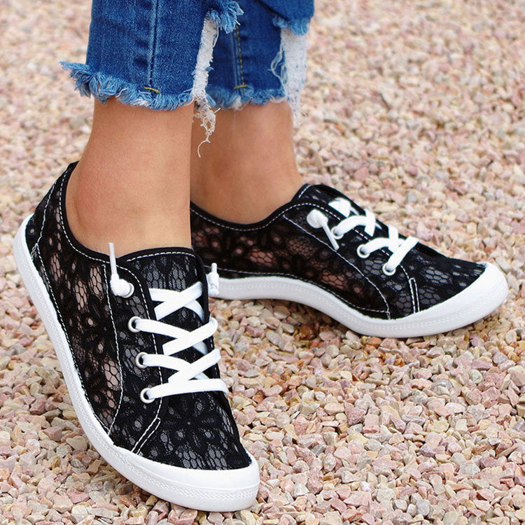 Spets Flats Skor Sommar Mode Casual Skor Dam