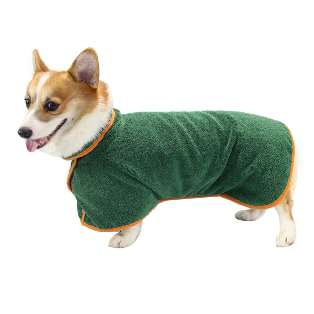 Absorbent Pet Bathrobe - Microfiber Dog Drying Coat with Adjustable Straps