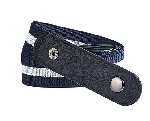 Men's Leather Slim Stretch Invisible Jeans Lazy Belt - Seamless Comfort