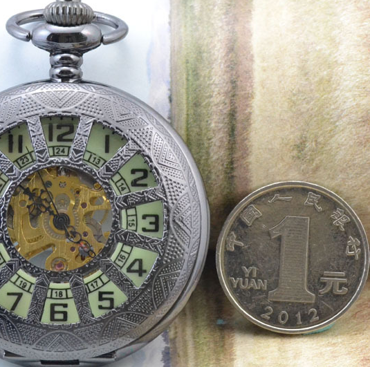 Windmill Twelve-Hole Hollow Luminous Flip Retro Mechanical Pocket Watch - Intricate Modern Nostalgic Standout Watchmaking