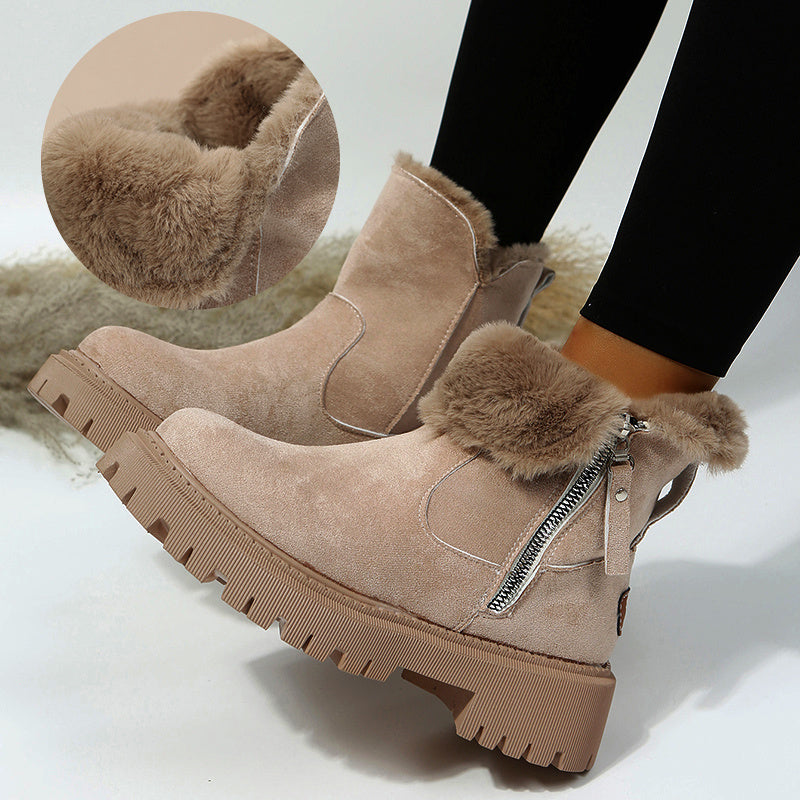 Women's Faux Suede Plush Snow Boots