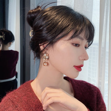 French Style Personalized Fashion Pearl Flower Earrings