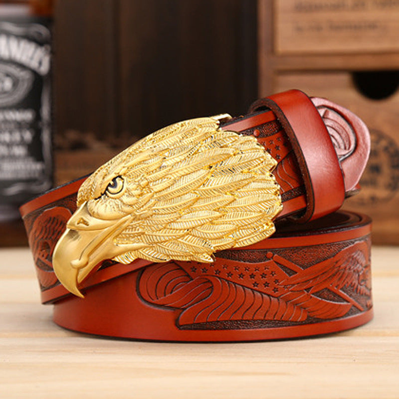 Men's Fashion Eagle Leather Belt - Commanding Presence