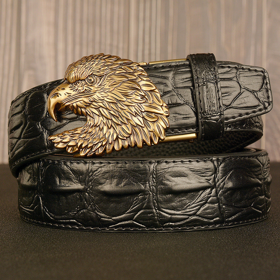 Double cuir pour hommes avec boucle de ceinture automatique