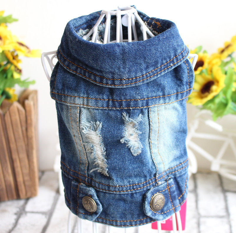 Designer chien vêtements petit chien denim jacka kappa katt kostym chiot Jeans pour vos vêtements pour vos vêtements