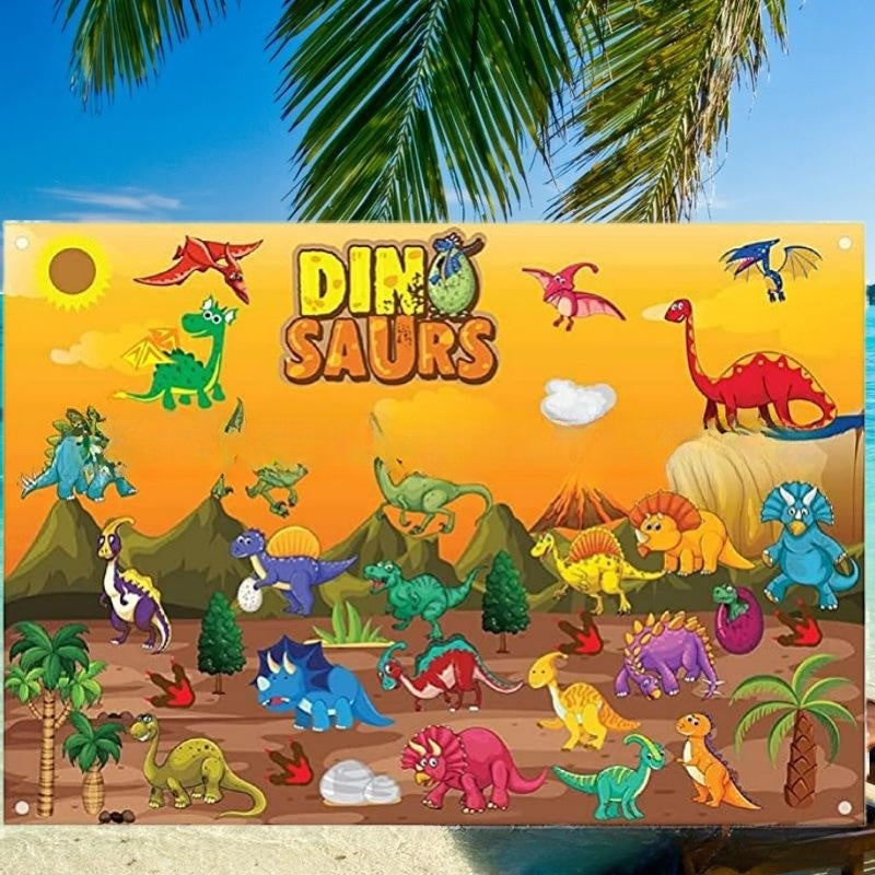 Pack de jeu en feutre tridimensionnel pour enfants, éducation précoce 3, bricolage, planche d'histoire, planche d'apprentissage, impression d'animaux dinosaures