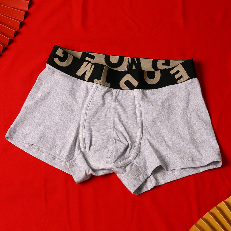 Herrunderkläder i ren bomull, festliga, klarröda boxershorts med medelhög midja