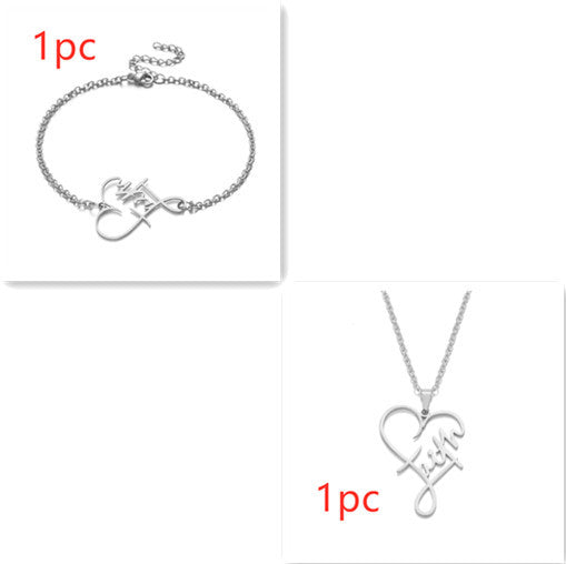 AMAZING GRACE Necklace - Faith English Name Gift Jewelry