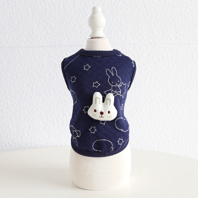 Vêtements pour chiens de lait à tête d'animal à carreaux à la mode