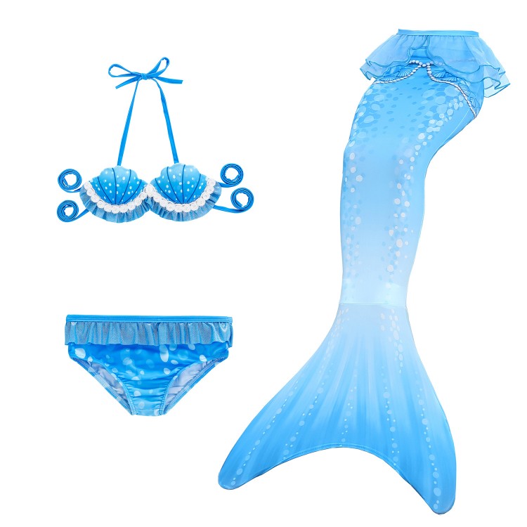 Nya Mermaid Tail Kläder Princess Dress Suit Barn Split Bikini Baddräkt