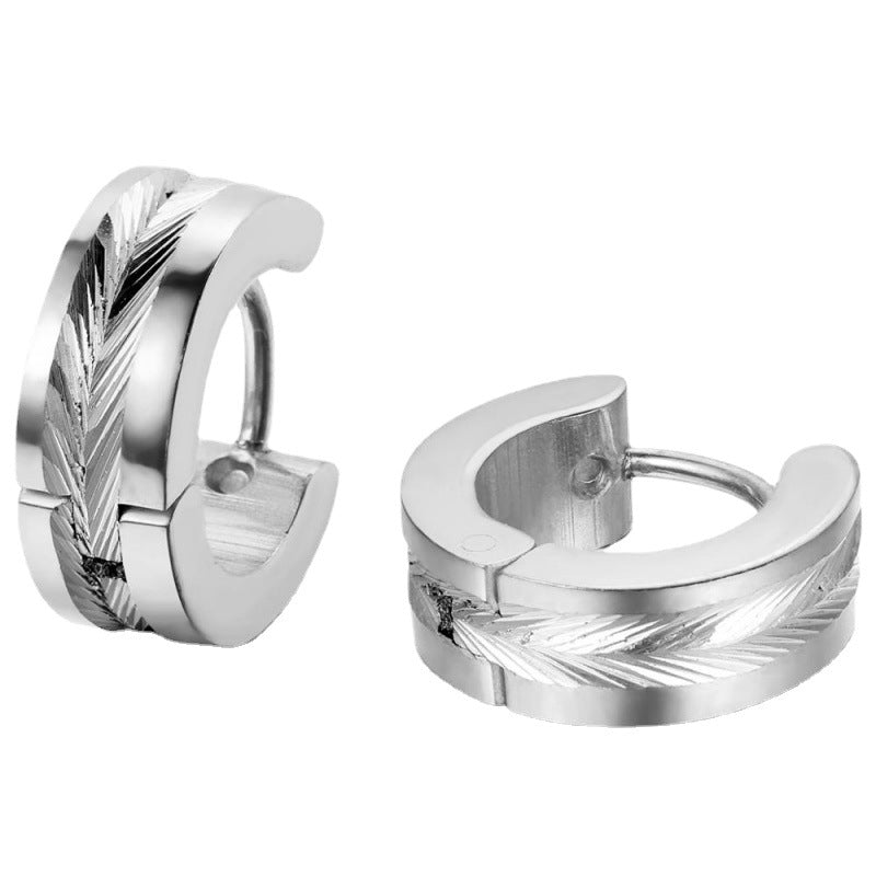 Boucle d'oreille en acier inoxydable et titane pour hommes, Clip d'oreille, couleur électrique, salle de mode européenne et américaine