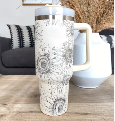Alla hjärtans dag present termisk mugg 40 oz halm kaffe isoleringskopp med handtag Bärbar bil rostfritt stål vattenflaska stor kapacitet Resa BPA fri termisk mugg