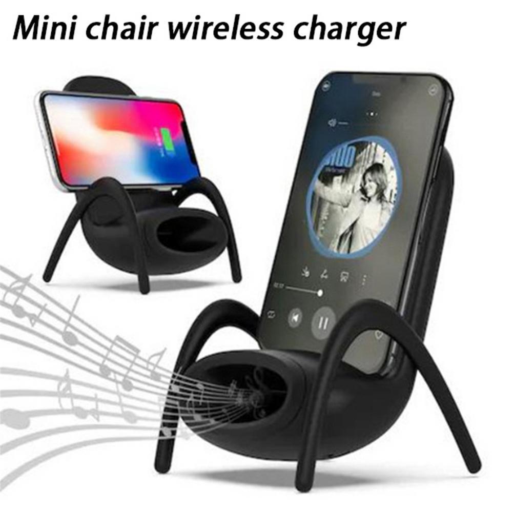 Bärbar ministol trådlös laddare skrivbord mobiltelefonhållare trådlös laddare 10W snabbladdning speciell present