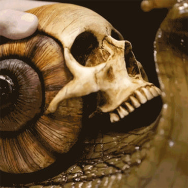 Escargot Crâne Sculpture Gothique Décoration Snigil Statue Patio Snigil Figur Artisanat Ourlet Décoration Tillbehör Kawaii rhum inredning.