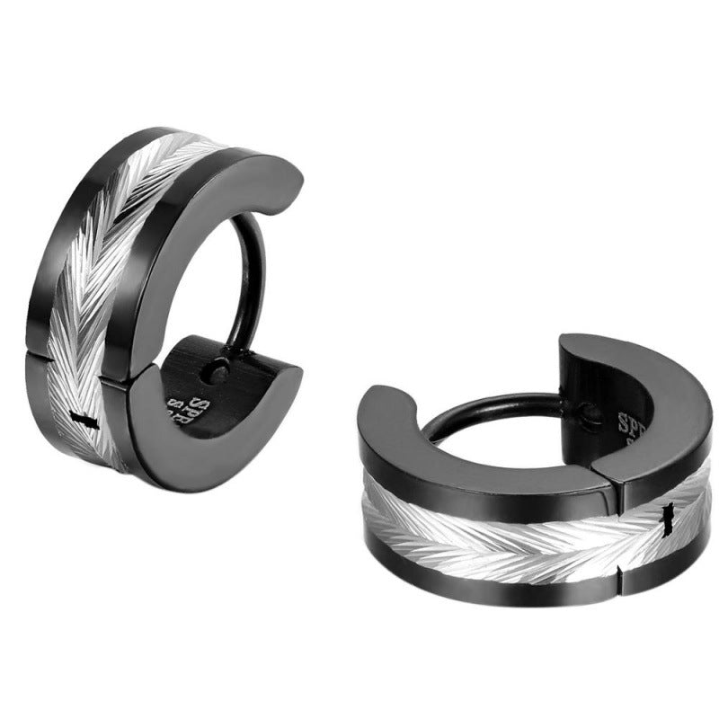 Boucle d'oreille en acier inoxydable et titane pour hommes, Clip d'oreille, couleur électrique, salle de mode européenne et américaine