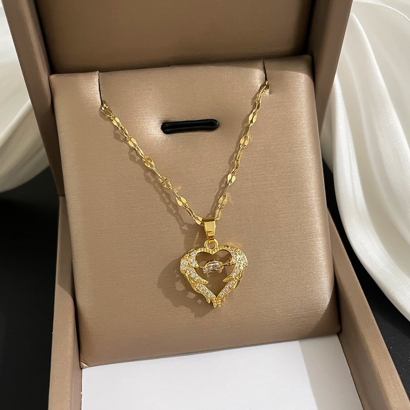 Kärlek Smart Halsband Kvinna Phenix Dans på himlen Kall stil Lyx temperament nyckelbenskedja