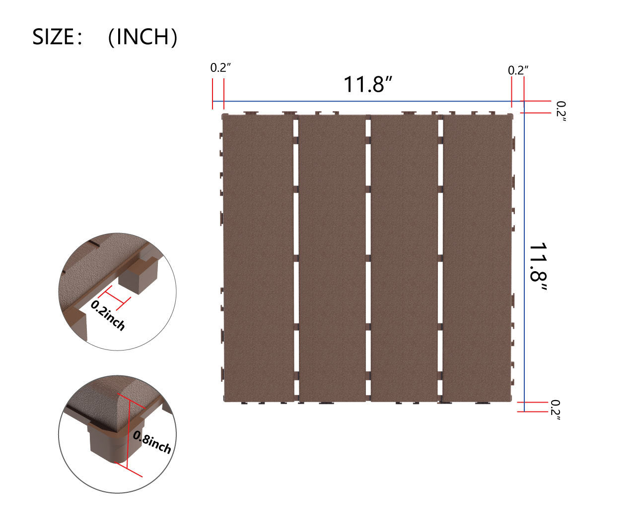 Waterproof, Wear-resistant, DIY Assembly, Garden, Courtyard, Balcony,plastic Flooring