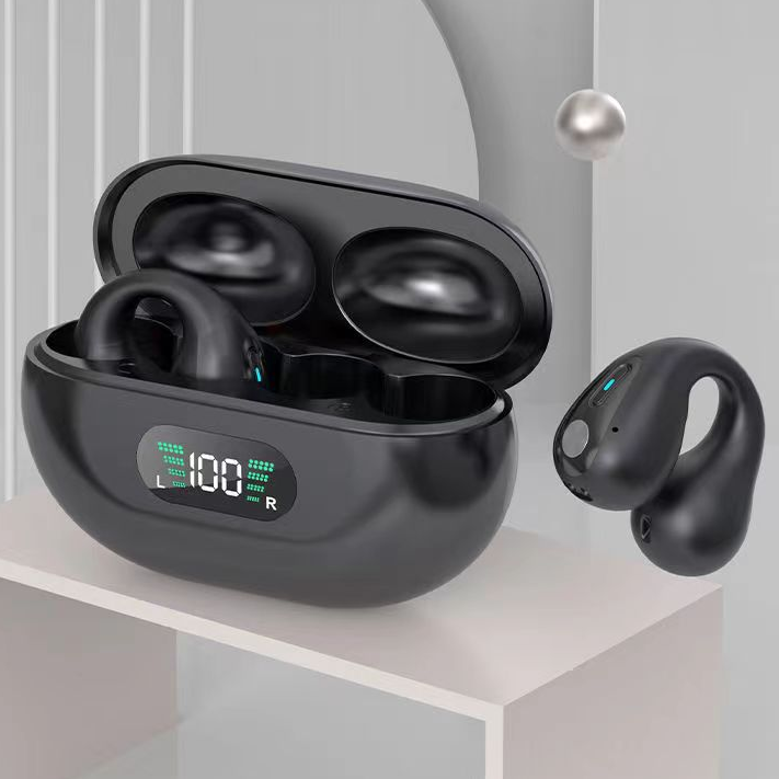 Bone Conduction Hörlurar TWS Öronsnäckor Öronklämma Bluetooth 5.3 Touch trådlös hörlurar In-Ear Bass HIFI Sports Headset